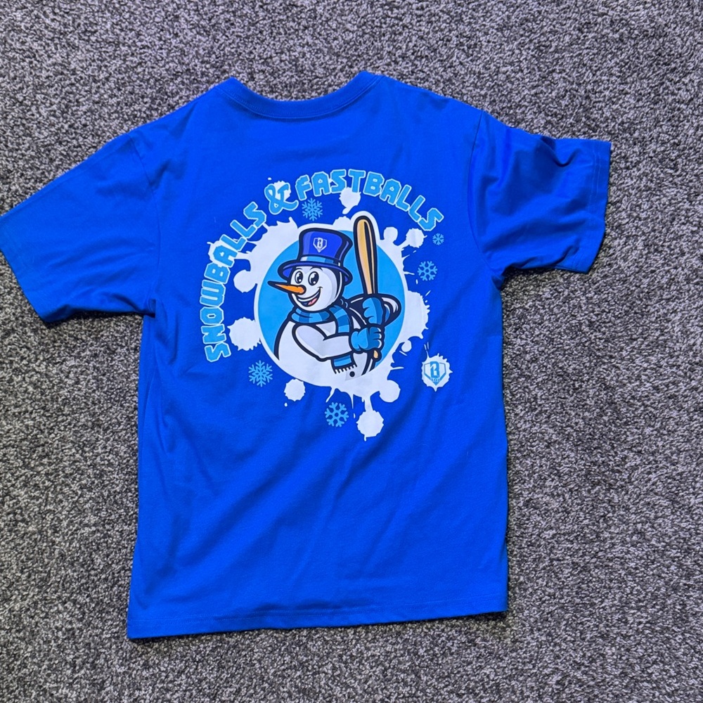 Kids Royal Blue Snowball Baseball Graphic Tee